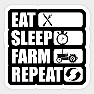 Farmer - Eat Sleep Farm Repeat Sticker